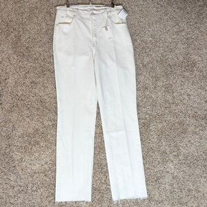 Good American Cloud White Straight Leg Jeans